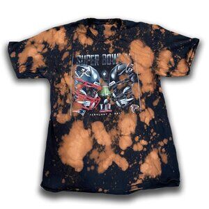 Acid Wash Super Bowl 51 Falcons/Patriots T-Shirt, Adult Mens Small, Reworked app